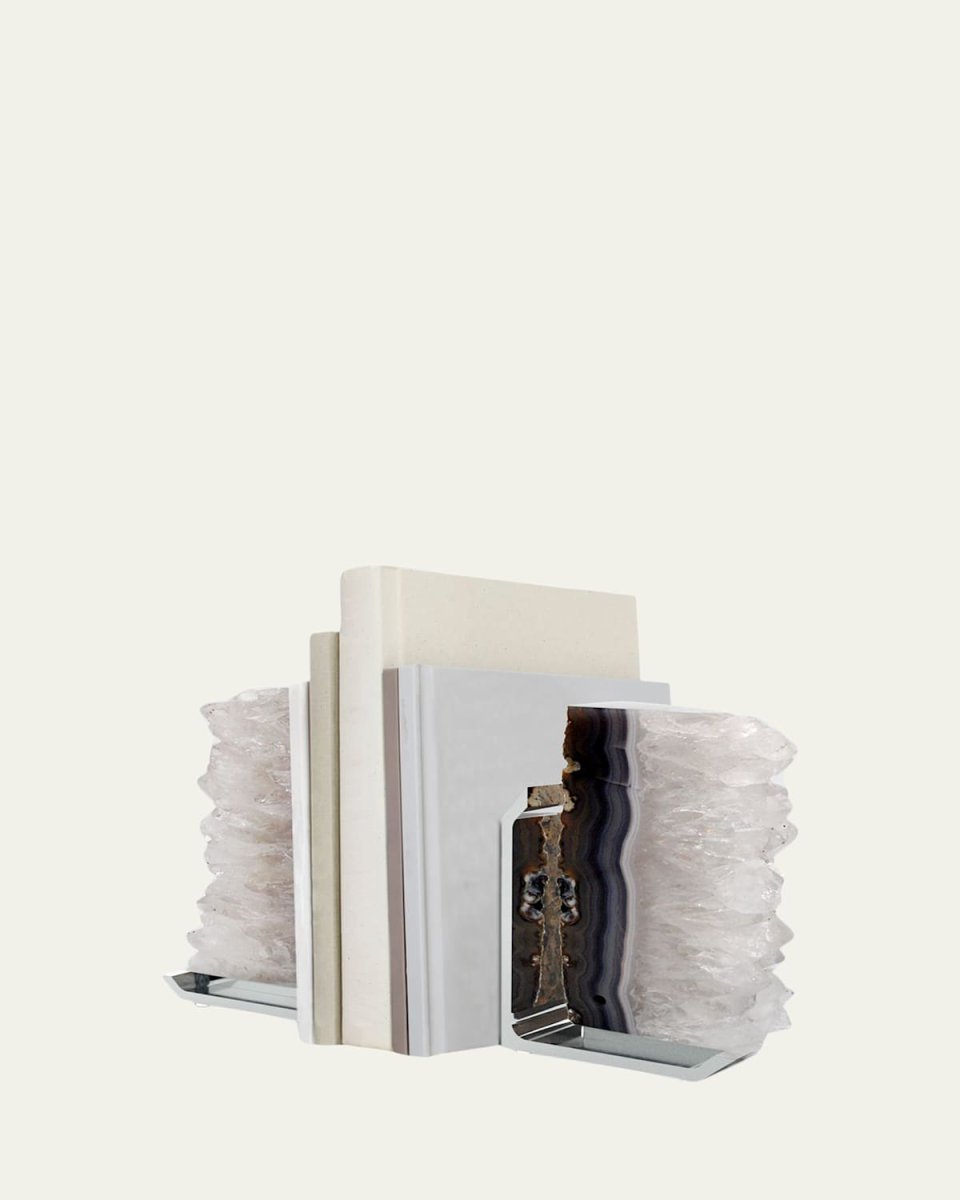 FIM Agate Druzy Bookends